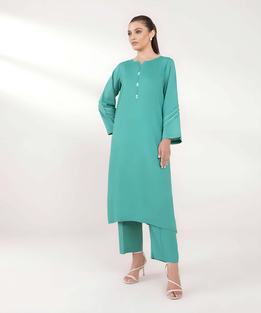 Cambric Cotton 2 Piece Kurta Set (Pret)