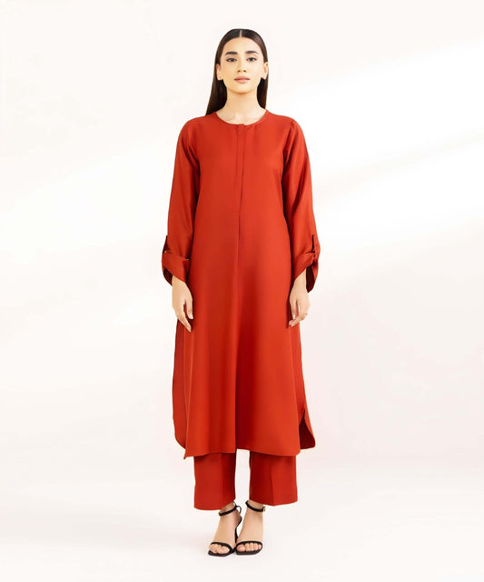 Jacquard Cotton 2 Piece Kurta Set (Pret) - Kurta4u.com
