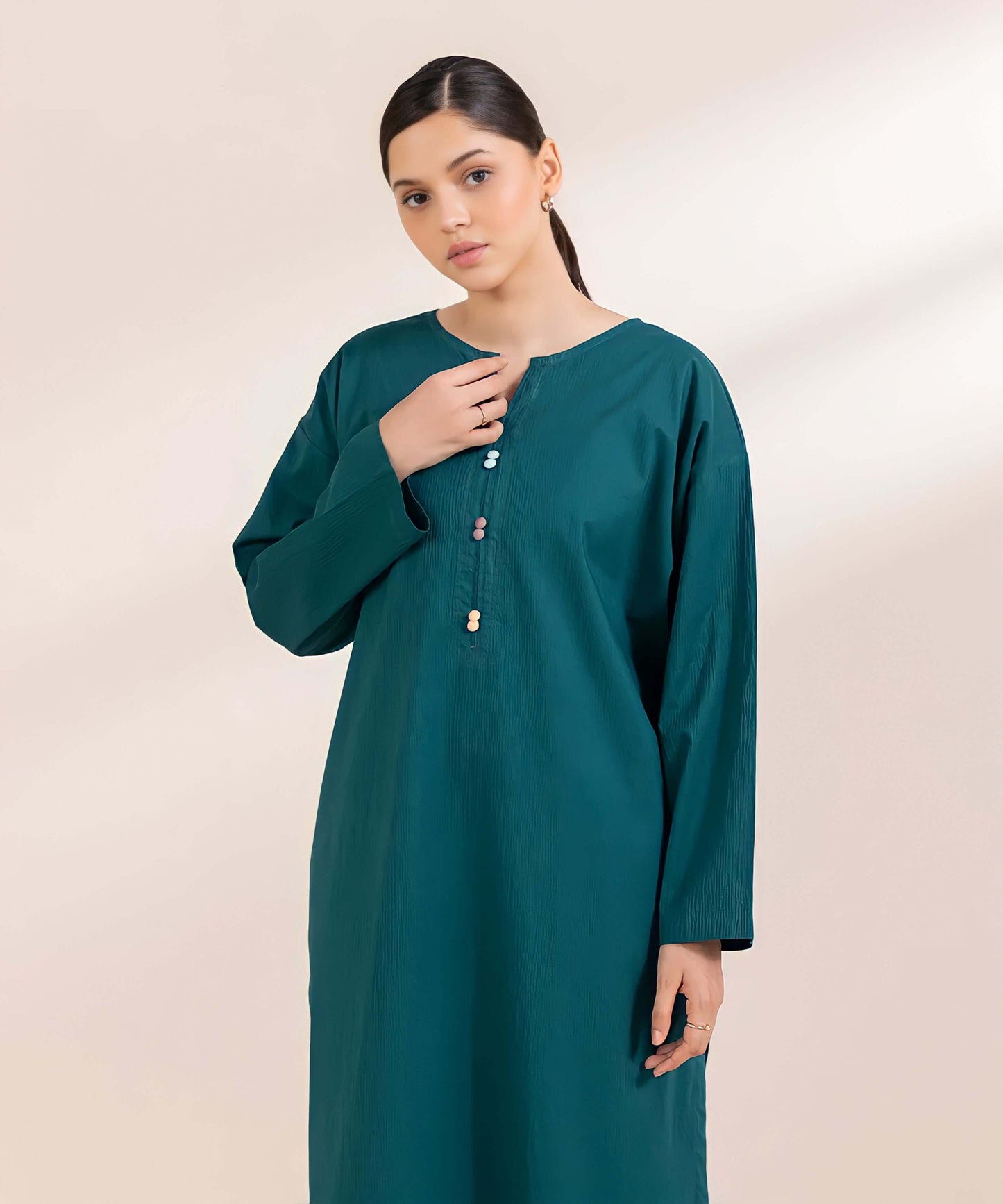 Jacquard Cotton Kurta Set (Pret)