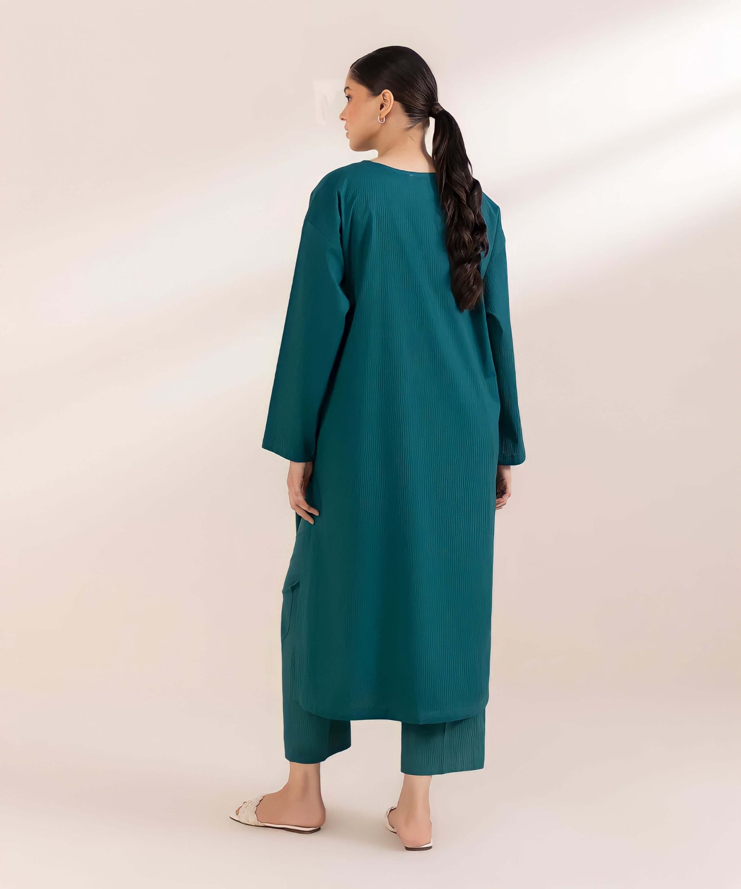 Jacquard Cotton Kurta Set (Pret)