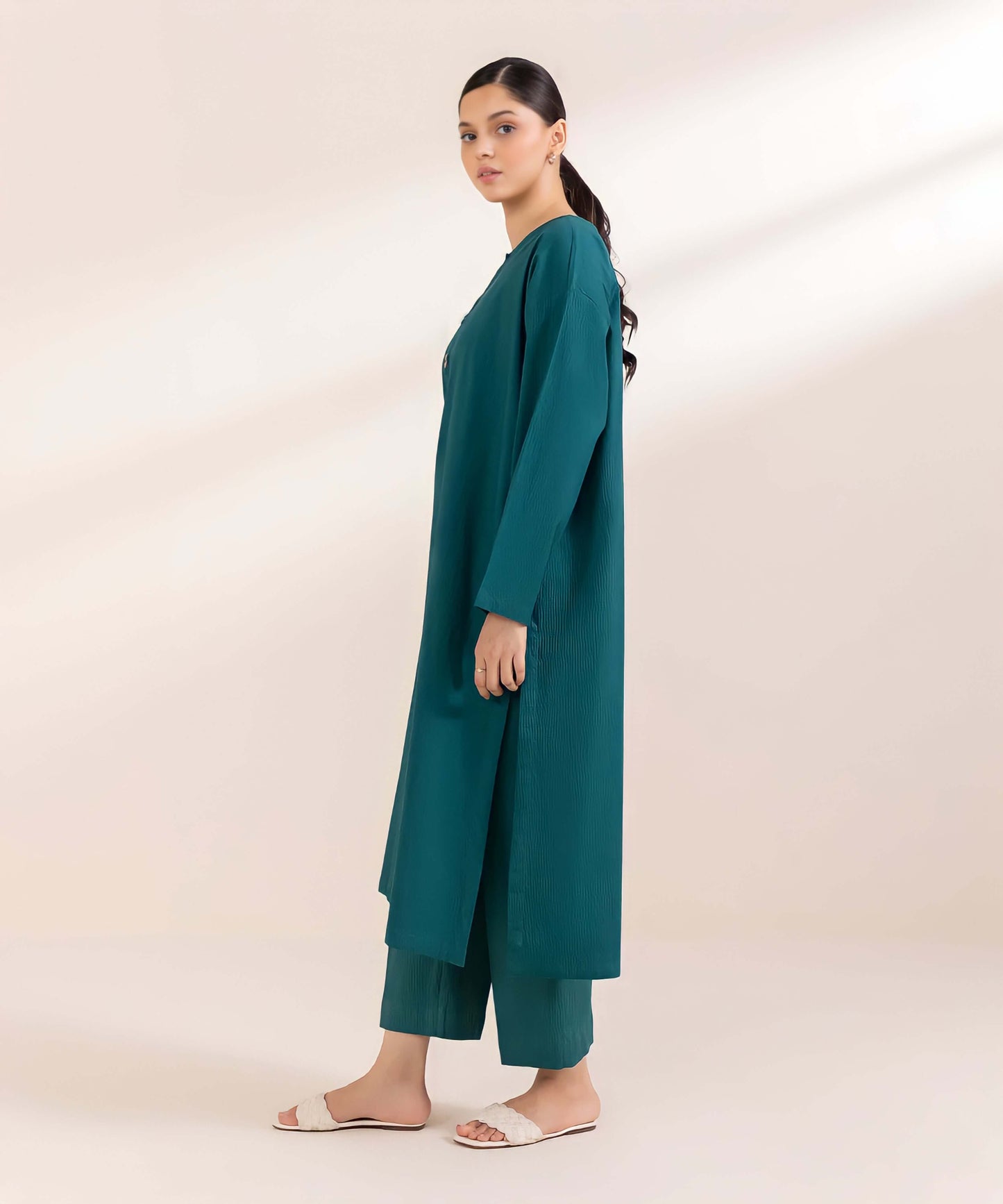 Jacquard Cotton Kurta Set (Pret)