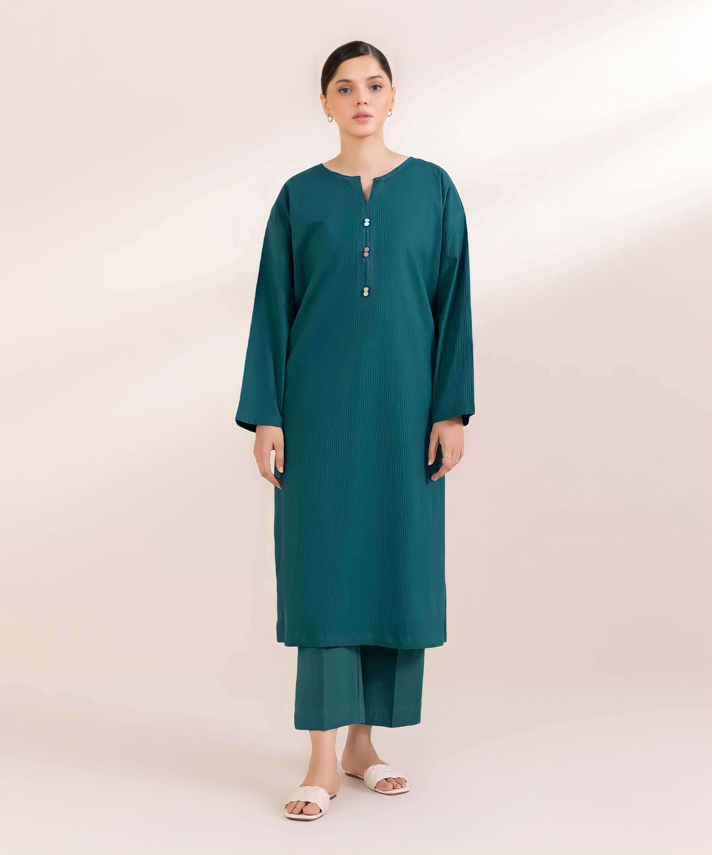 Jacquard Cotton Kurta Set (Pret)