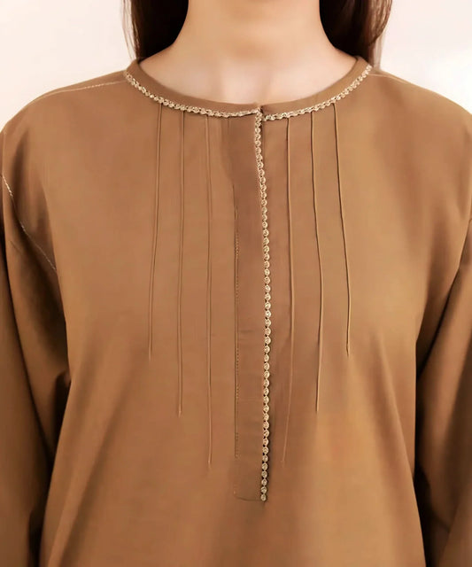 Jacquard Cotton 2 Piece Kurta Set (Pret) - Kurta4u.com