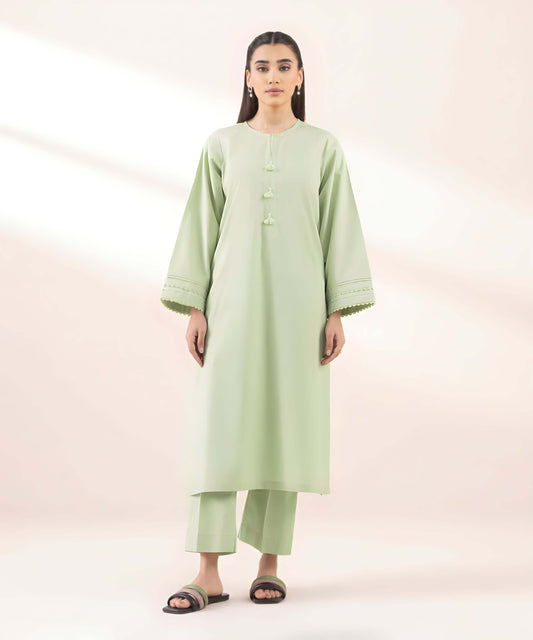 Jacquard Cotton 2 Piece Kurta Set (Pret)