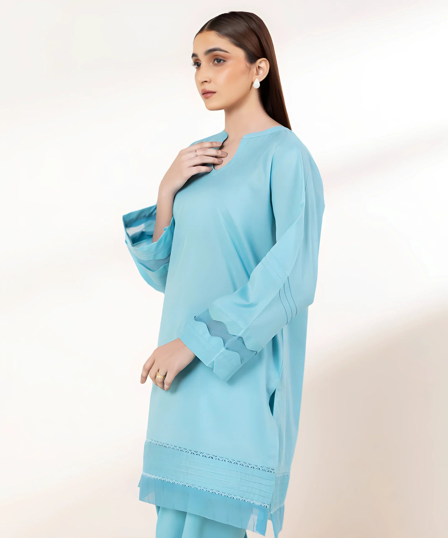 Jacquard Cotton 2 Piece Kurta Set (Pret)