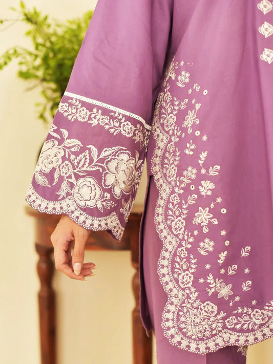 Noor-e-Plum Embroidered Premium Lawn Suit 2 Piece