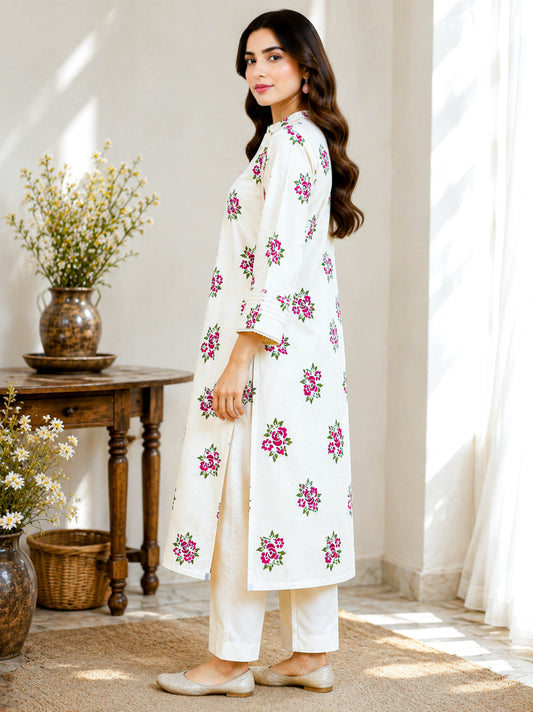 Gul-e-Rose – Printed 2-Piece Unstitched Linen Suit