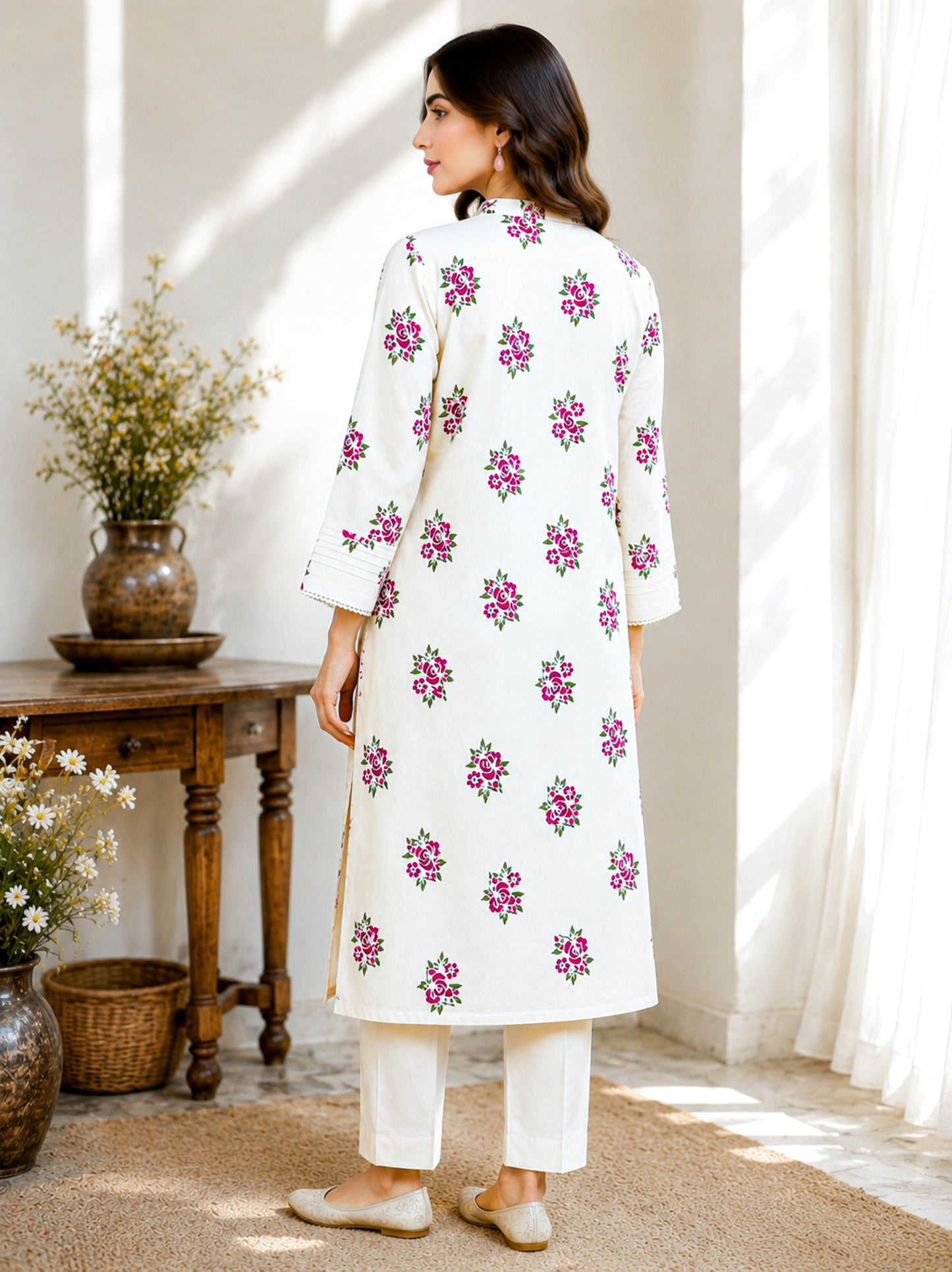 Gul-e-Rose – Printed 2-Piece Unstitched Linen Suit