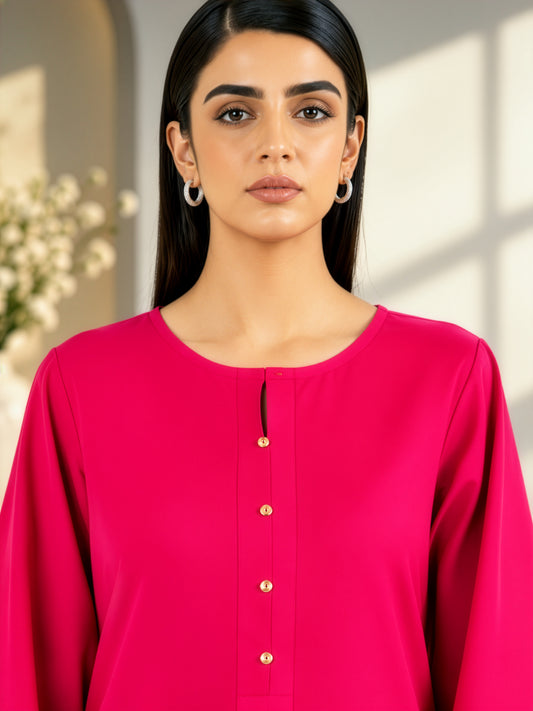 Women's Fuchsia Pink Straight Kurta with Trouser