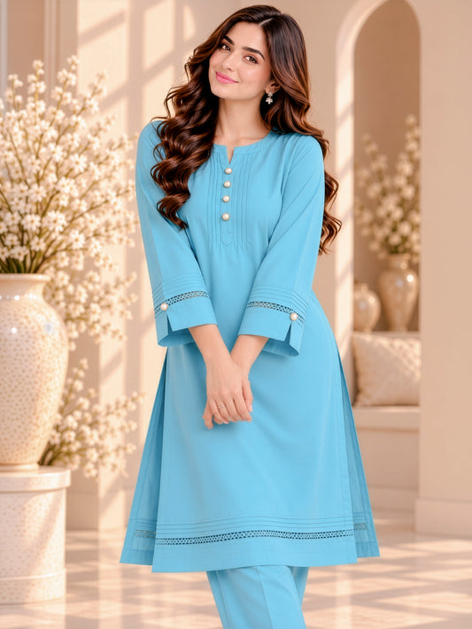 Aqua Muse – Premium Stone Linen Winter Suit