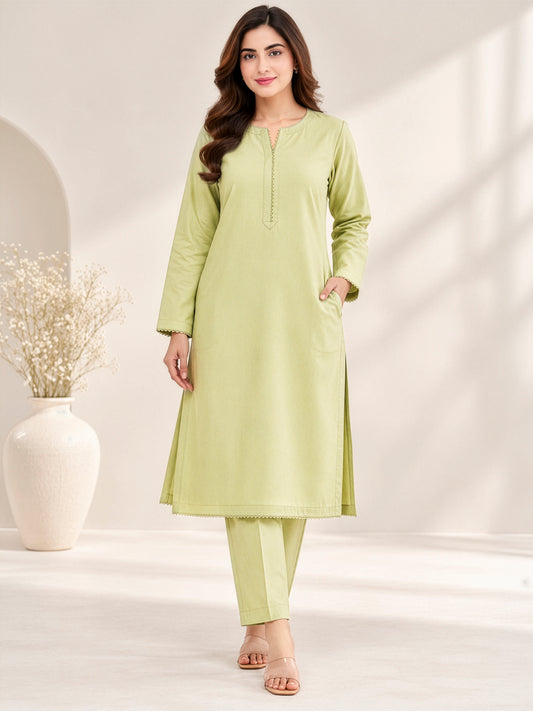 Sage Grace – Premium Stone Linen Winter Kurta Set