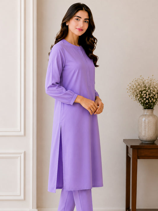 Lilac Grace – Premium 2-Piece Kurta Set
