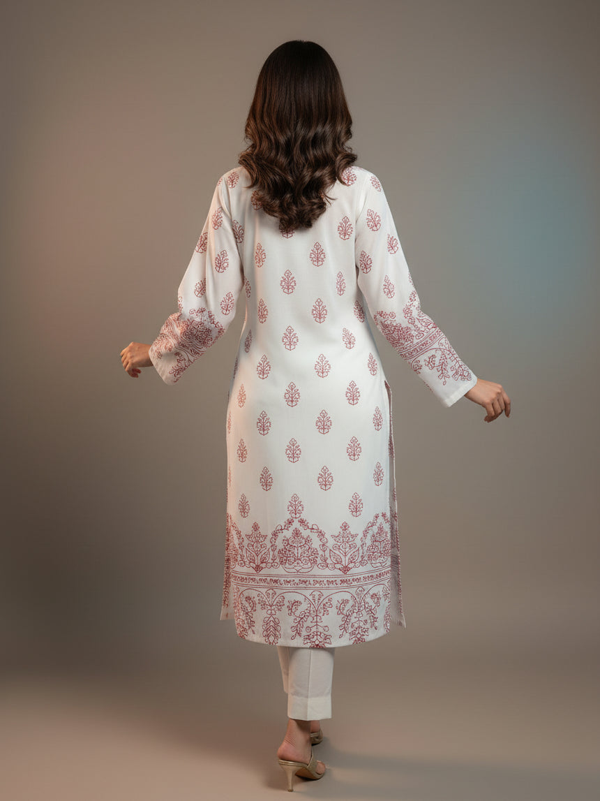 Rose Ivory – Premium Printed 2PC Set