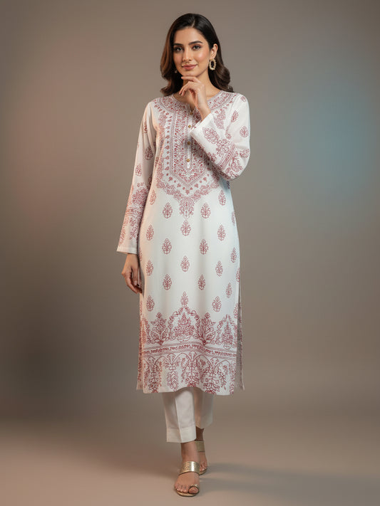 Rose Ivory – Premium Printed 2PC Set