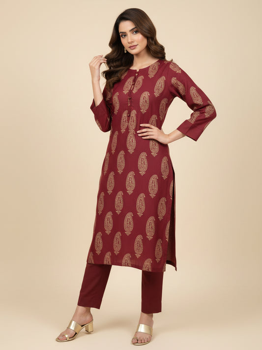 Rubaab – Golden Paisley 2PC Set