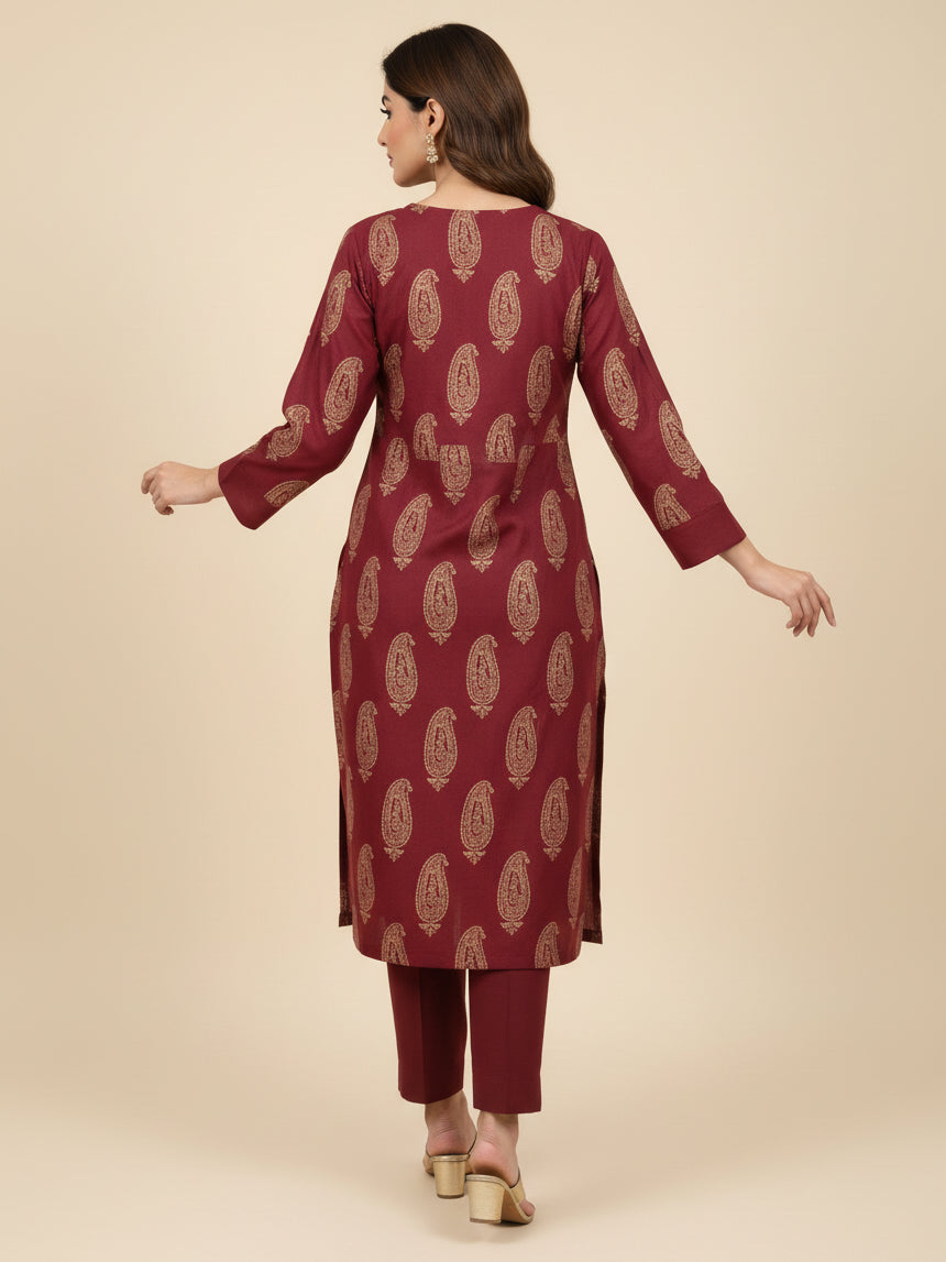 Premium Dhanak 2 PCS Printed Kurta Set ( Pret )