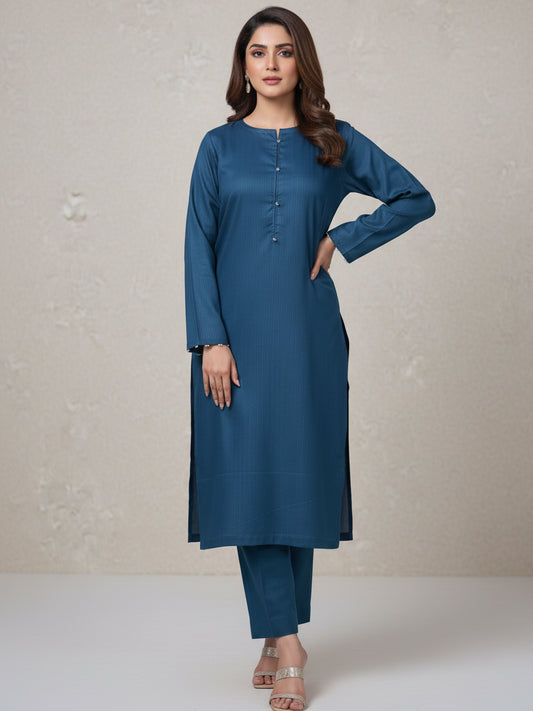 Azure Grace – Premium Textured Lawn 2PC (Pret)