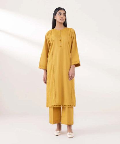 Jacquard Cotton 2 Piece Kurta Set (Pret)