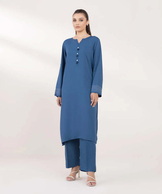 Jacquard Cotton 2 Piece Kurta Set (Pret)