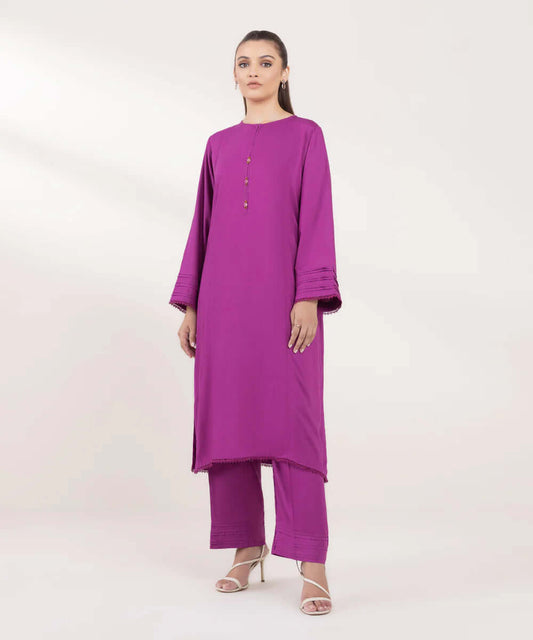 Jacquard Cotton 2 Piece Kurta Set (Pret)