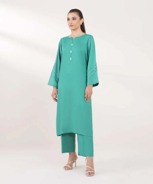 Jacquard Cotton 2 Piece Kurta Set (Pret)