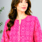Fuchsia Pink Geometric Printed Linen Unstitched 2-Piece Suit