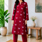 Maroon Grace Butterfly Print 2-Piece Suit (Unstitched)
