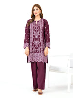 2 Piece Stone Linen Full Embroidered (Pret)