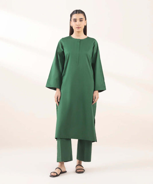 Jacquard Cotton 2 Piece Kurta Set (Pret)