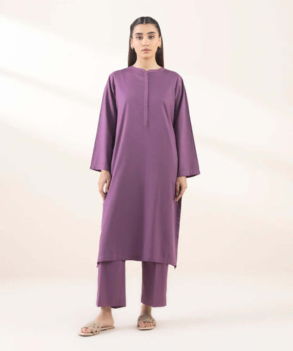 Jacquard Cotton 2 Piece Kurta Set (Pret)