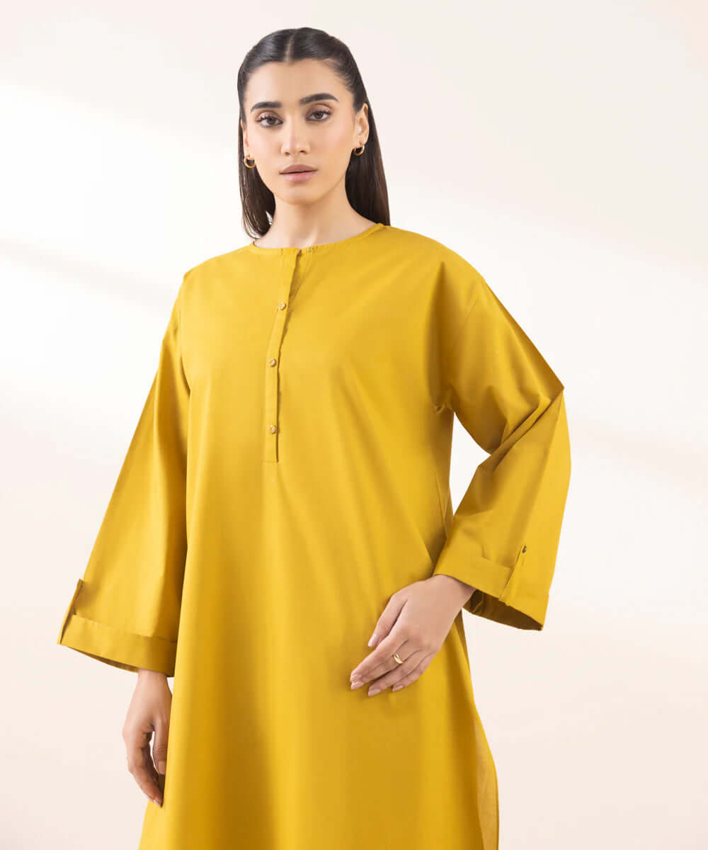 Jacquard Cotton 2 Piece Kurta Set (Pret)