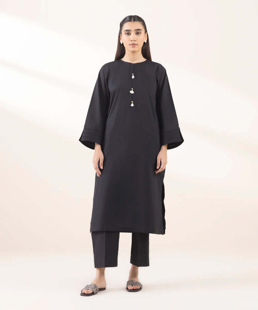 Jacquard Cotton 2 Piece Kurta Set (Pret)