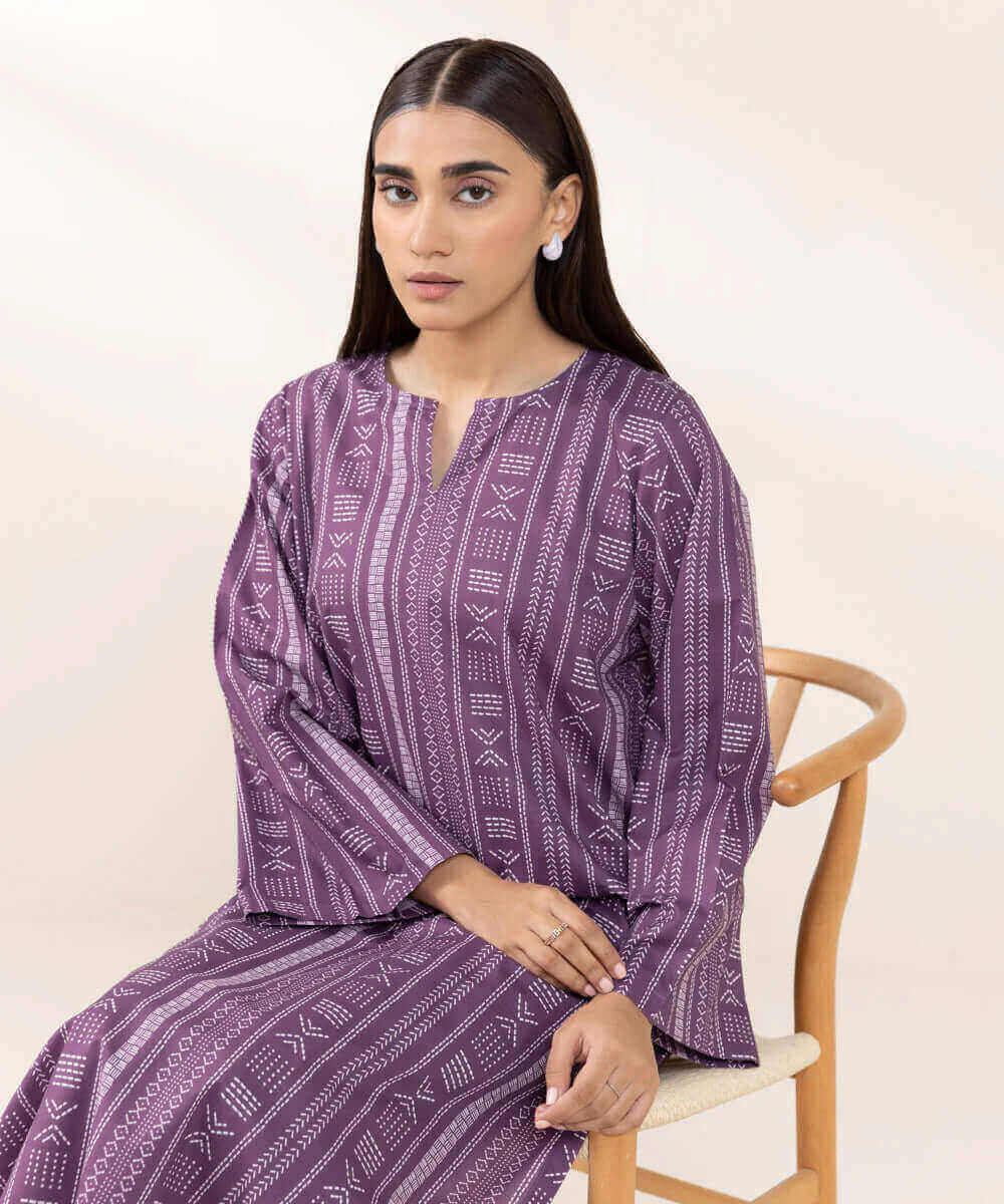 Slub Khaddar Printed Kurta Set