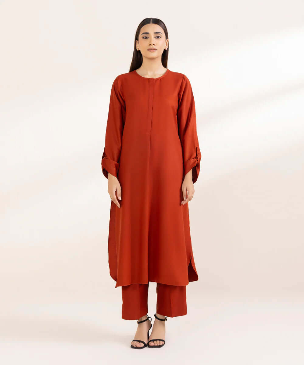 Jacquard Cotton 2 Piece Kurta Set (Pret)