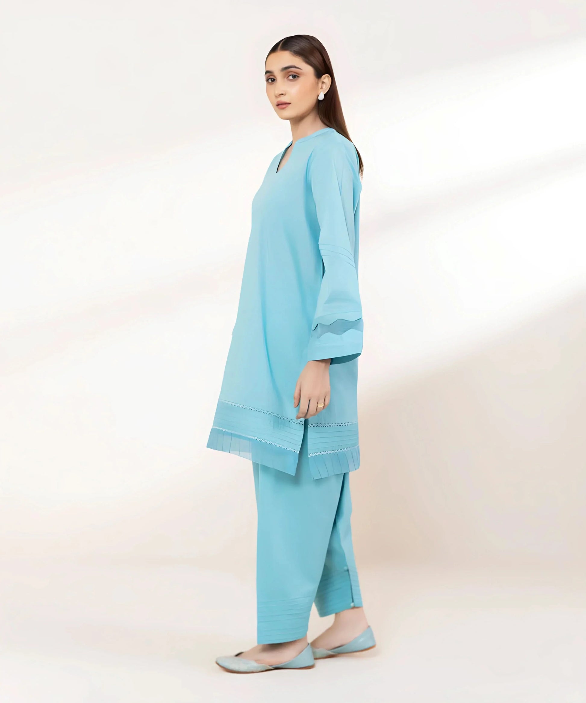 Jacquard Cotton 2 Piece Kurta Set (Pret) - Kurta4u.com