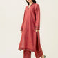 2 Piece Stone Linen-Embroidered (Pret)