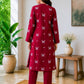 Maroon Grace Butterfly Print 2-Piece Suit (Unstitched)