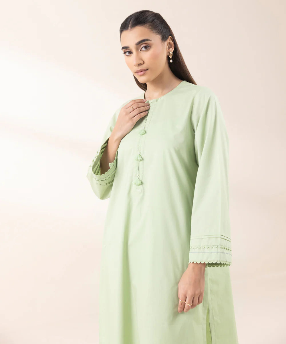 Jacquard Cotton 2 Piece Kurta Set (Pret)