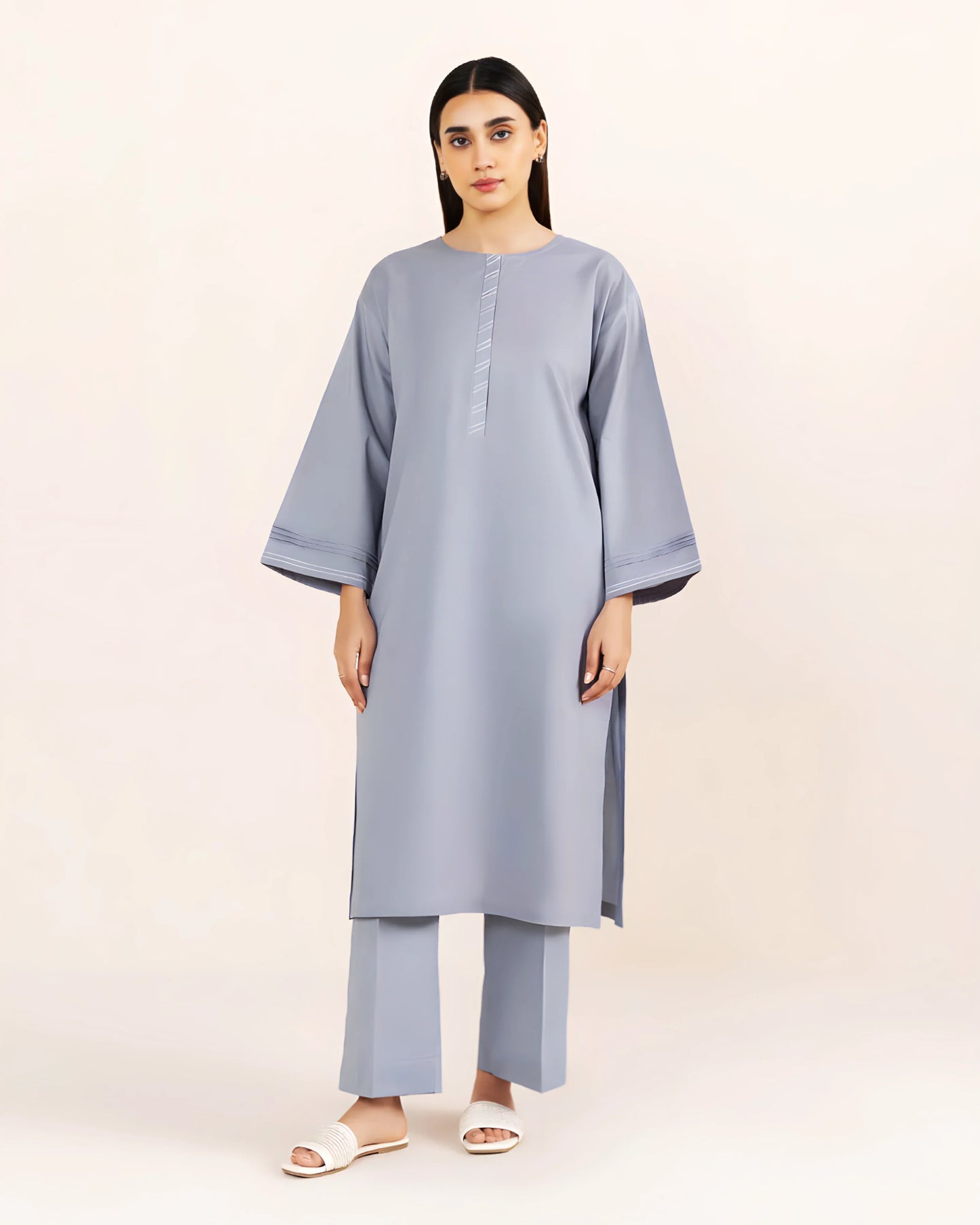 Jacquard Cotton 2 Piece Kurta Set (Pret)
