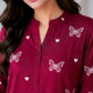 Maroon Grace Butterfly Print 2-Piece Suit (Unstitched)