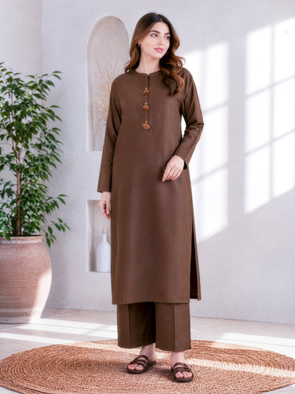 Everyday Essential Brown Kurta Co-Ord Set