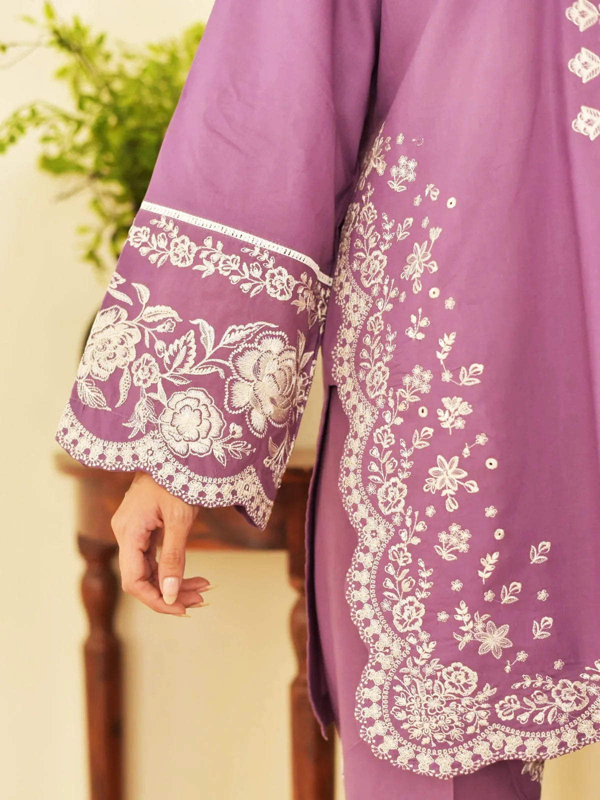 Noor-e-Plum Embroidered Premium Lawn Suit 2 Piece