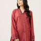 2 Piece Stone Linen-Embroidered (Pret)