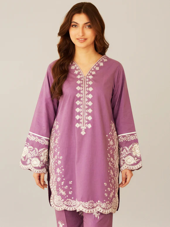 Noor-e-Plum Embroidered Premium Lawn Suit 2 Piece