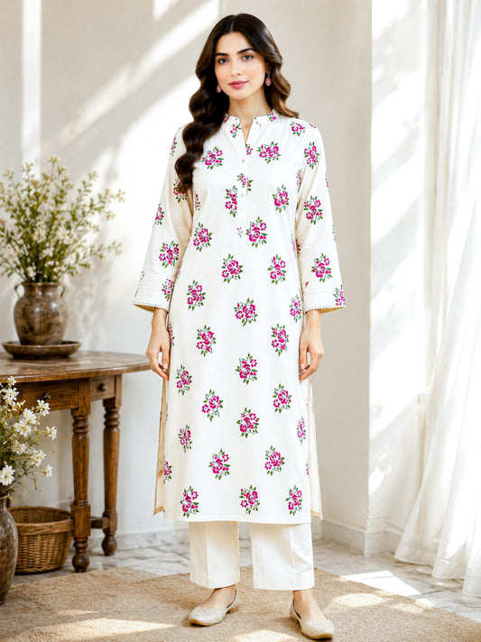 Gul-e-Rose – Printed 2-Piece Unstitched Linen Suit
