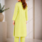 Lime Green Straight Kurta Set ( Pret )