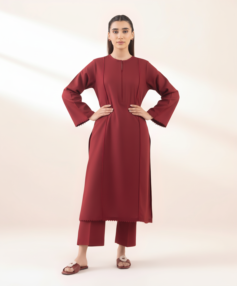 Stone Linen 2-Piece Kurta Set – Premium Pret