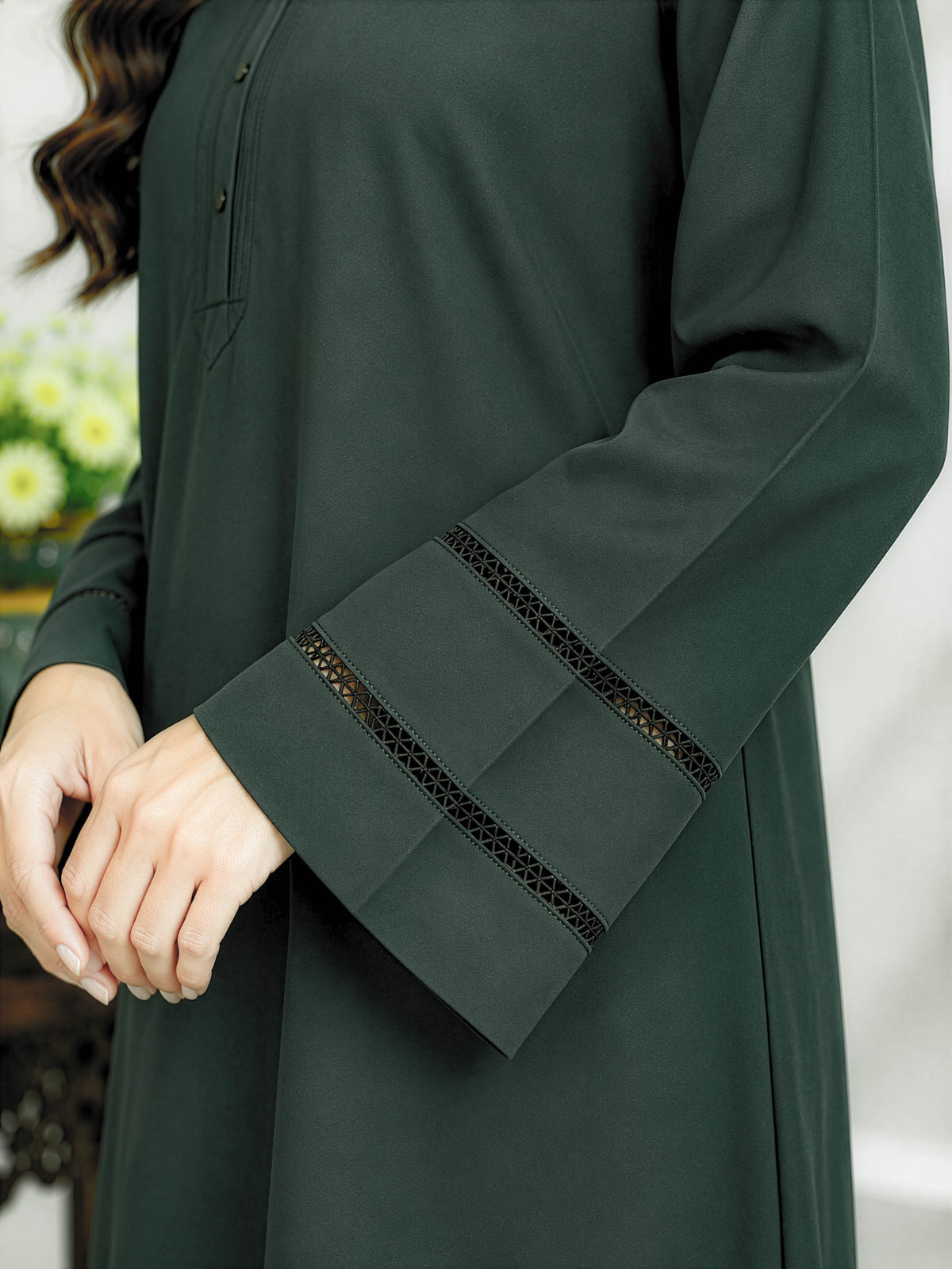 Bottle Green Solid Kurta Palazzo Co-Ord Set