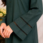 Bottle Green Solid Kurta Palazzo Co-Ord Set