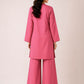 Solid Rose Pink Ethnic Kurta with Palazzo Pant
